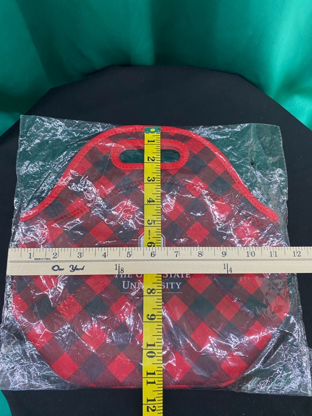 OHIO STATE Buffalo Plaid Zippered Insulated Neoprene Lunch Tote Caddy—New in Bag - Picture 12 of 12